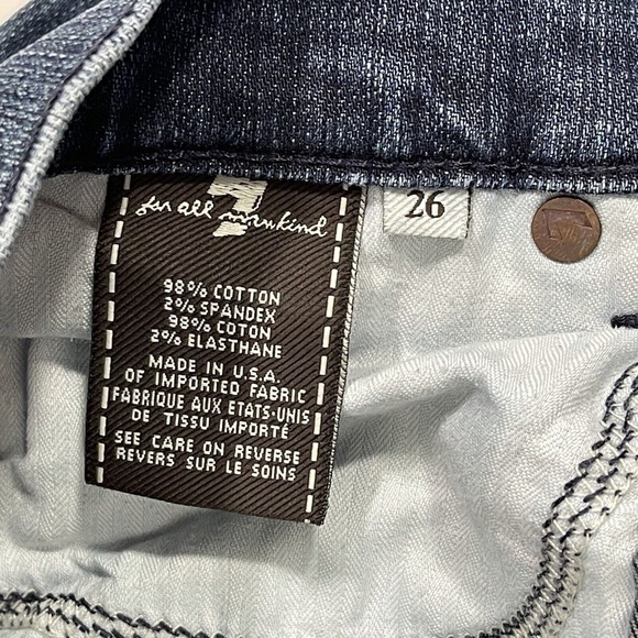 7 For All Mankind Women’s Size 26 Blue Rickie Boyfriend Jeans Button Fly Denim - Picture 7 of 12